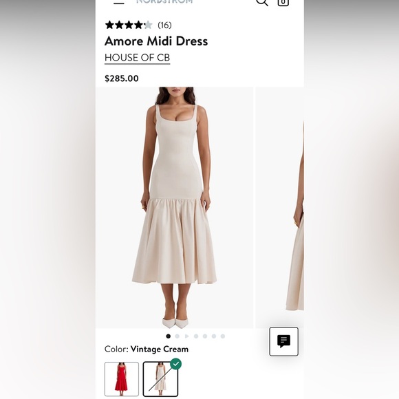 Amore Vintage Creme Drop Waist Midi Dress - Picture 5 of 6